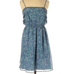 Lauren Conrad Ciao Bella Blue Floral Spaghetti Strap Mini Dress, Size 12